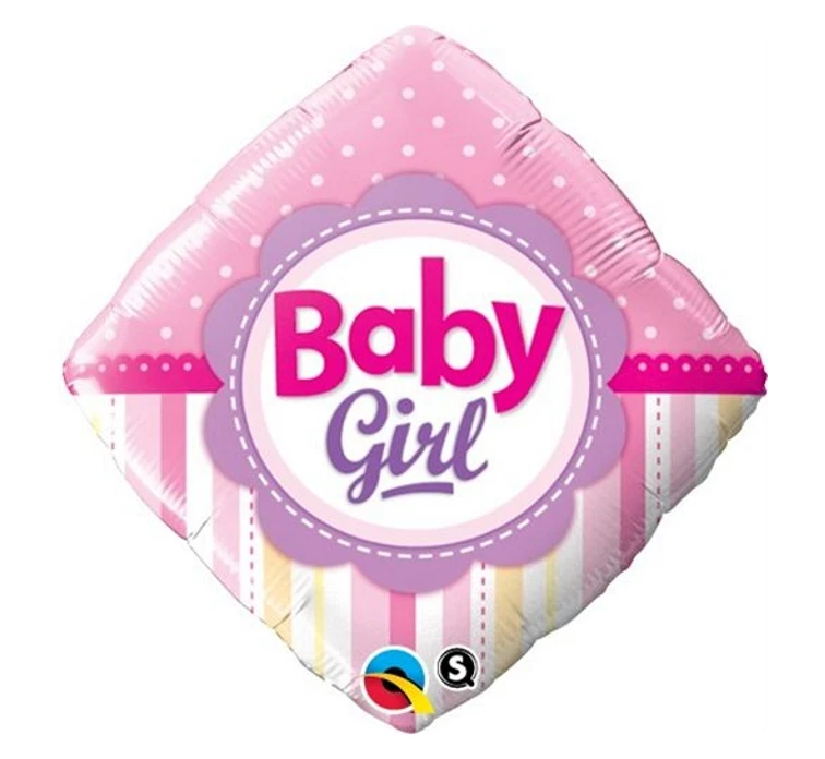 Foil balloon 18" QL SQR "Baby Girl" EOL