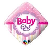 Foil balloon 18" QL SQR "Baby Girl" EOL
