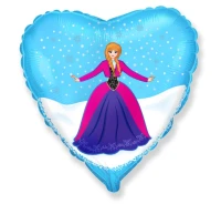 Foil balloon 18" FX - Snow Land - Princess,  unpacked (flat)
