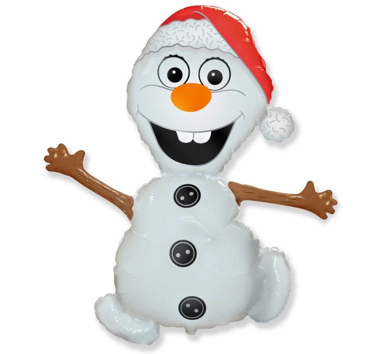 Foil balloon 24" FX - Snow Land - Snowman,  unpacked (flat)