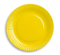 Paper plates, solid colour, yellow, 18 cm, 6 pcs