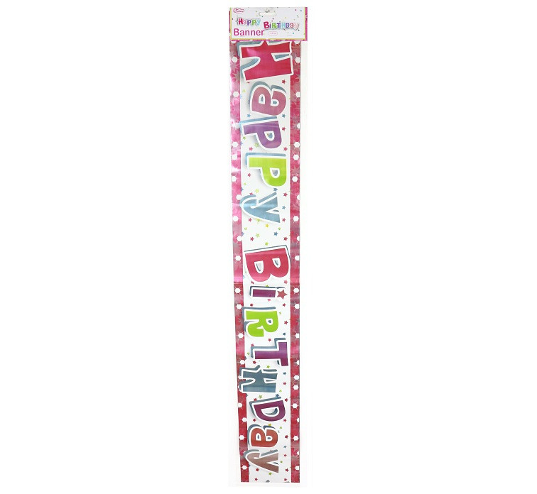 Banner "Happy Birthday - pink"; 1,8 m