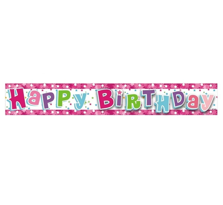Banner "Happy Birthday - pink"; 1,8 m