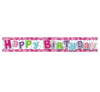 Banner "Happy Birthday - pink"; 1,8 m