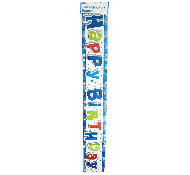 Banner "Happy Birthday - blue"; 1.8 m EOL