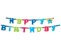 Happy Birthday garland, blue, 1.8 m EOL