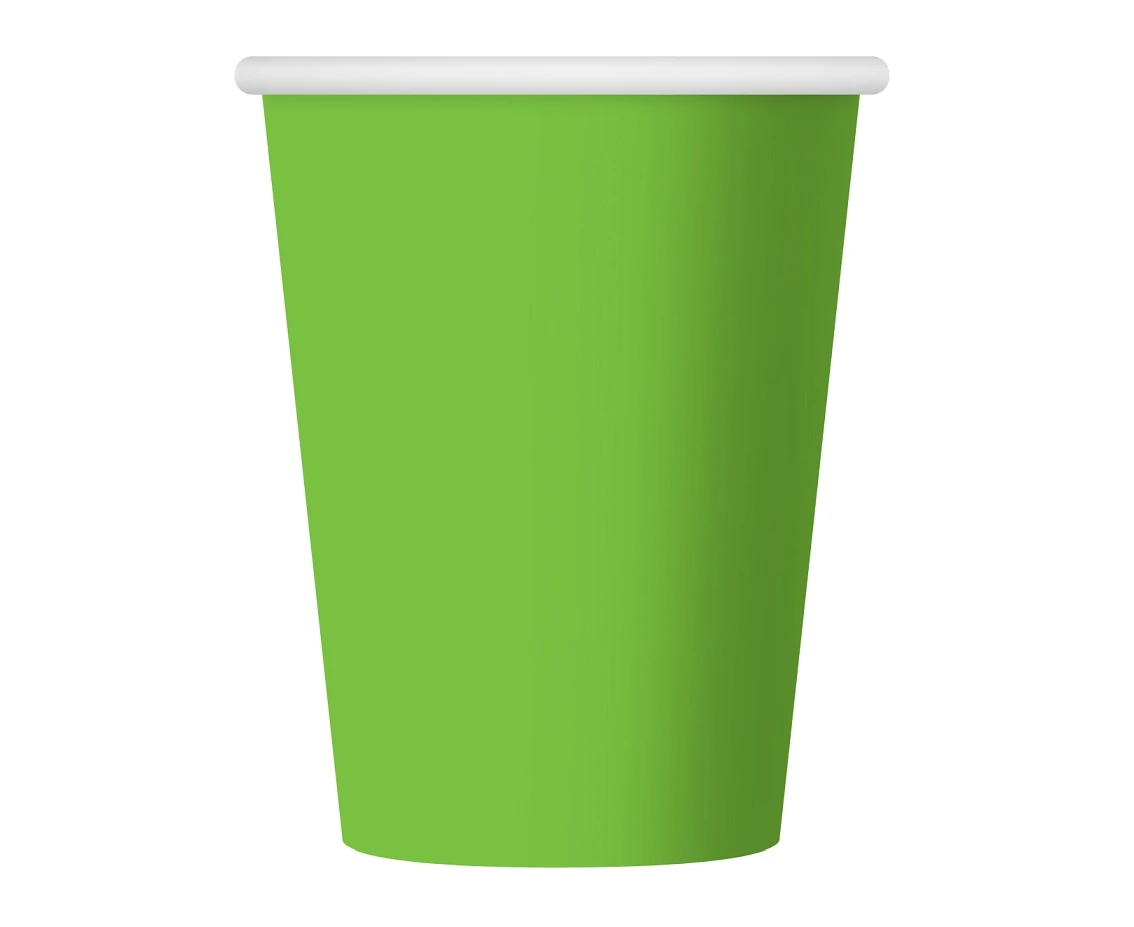 Paper cups, solid colour pistachio, 250 ml / 6 pcs