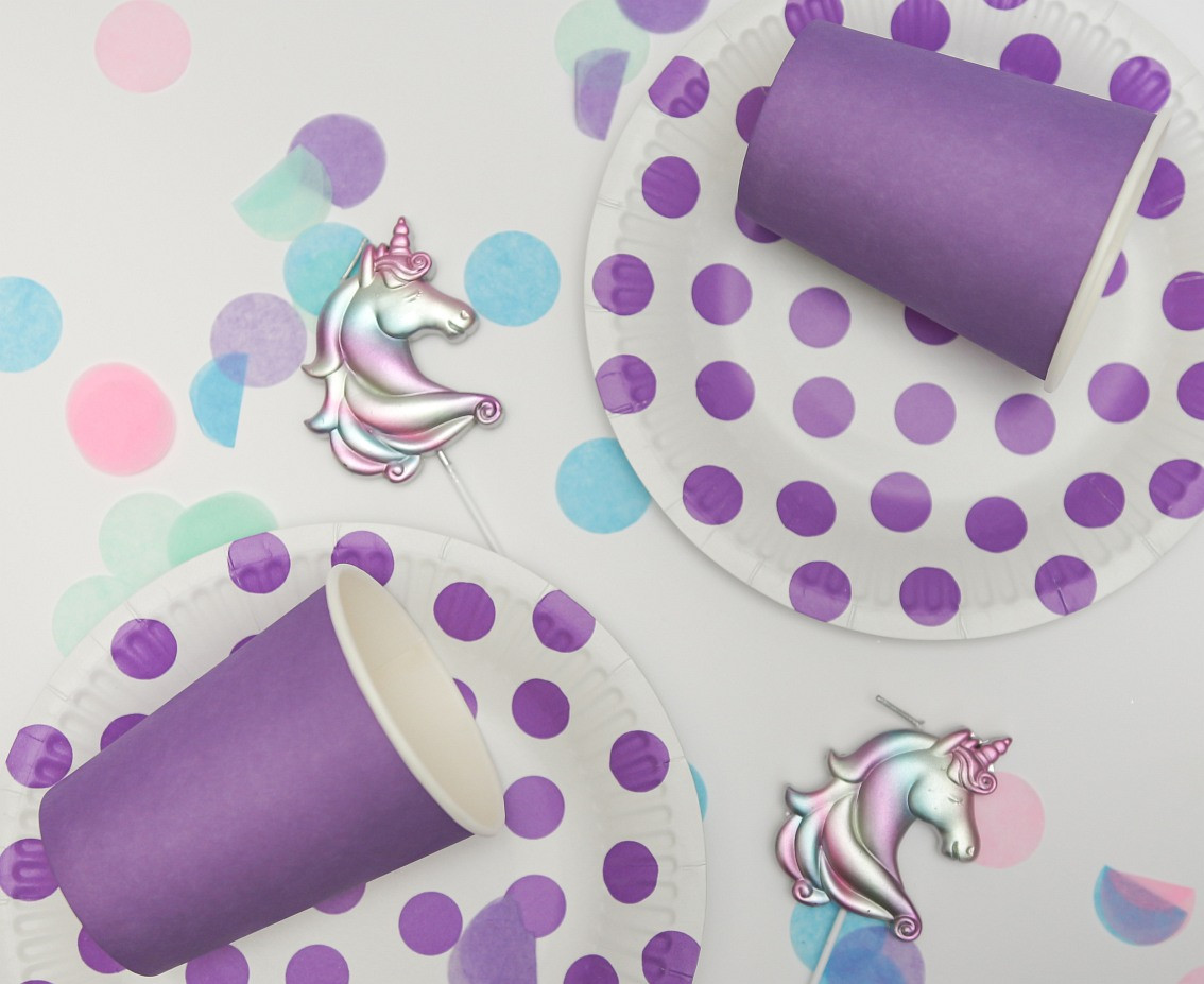 Paper cups, solid colour, lavender, 250 ml/ 6 pcs