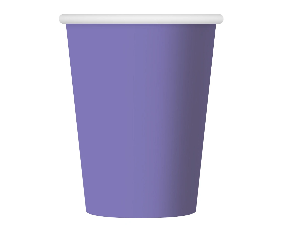 Paper cups, solid colour, lavender, 250 ml/ 6 pcs