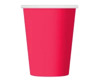 Paper cups, solid colour, pink, 250 ml / 6 pcs
