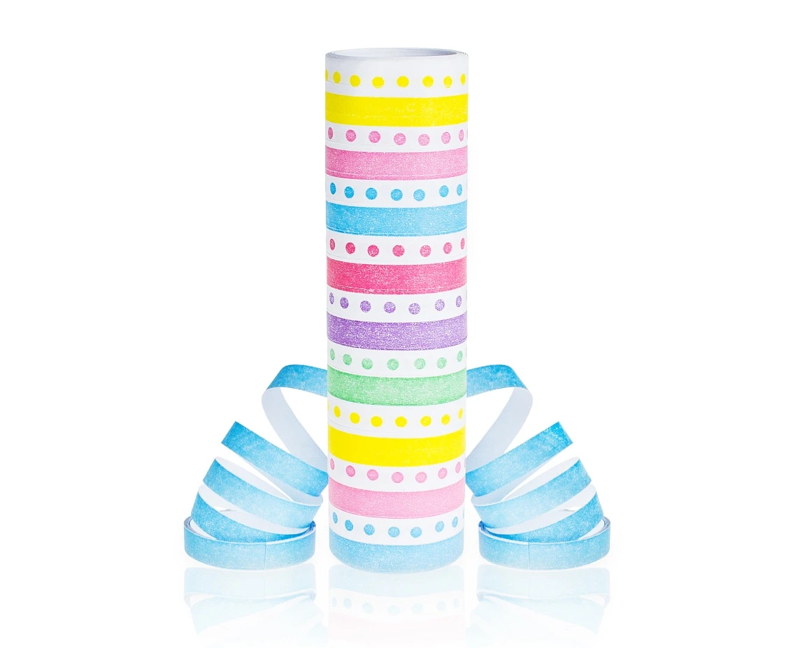 Paper streamer Dots and Stripes, rainbow, 18p/4m, 1 pc.
