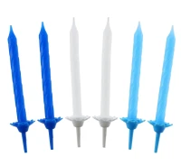Birthday Candles 24/12, blue collection, pattern no 3, 7,5 cm
