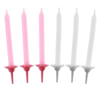 Birthday Candles 24/12, pink collection, pattern no 4, 7,5 cm