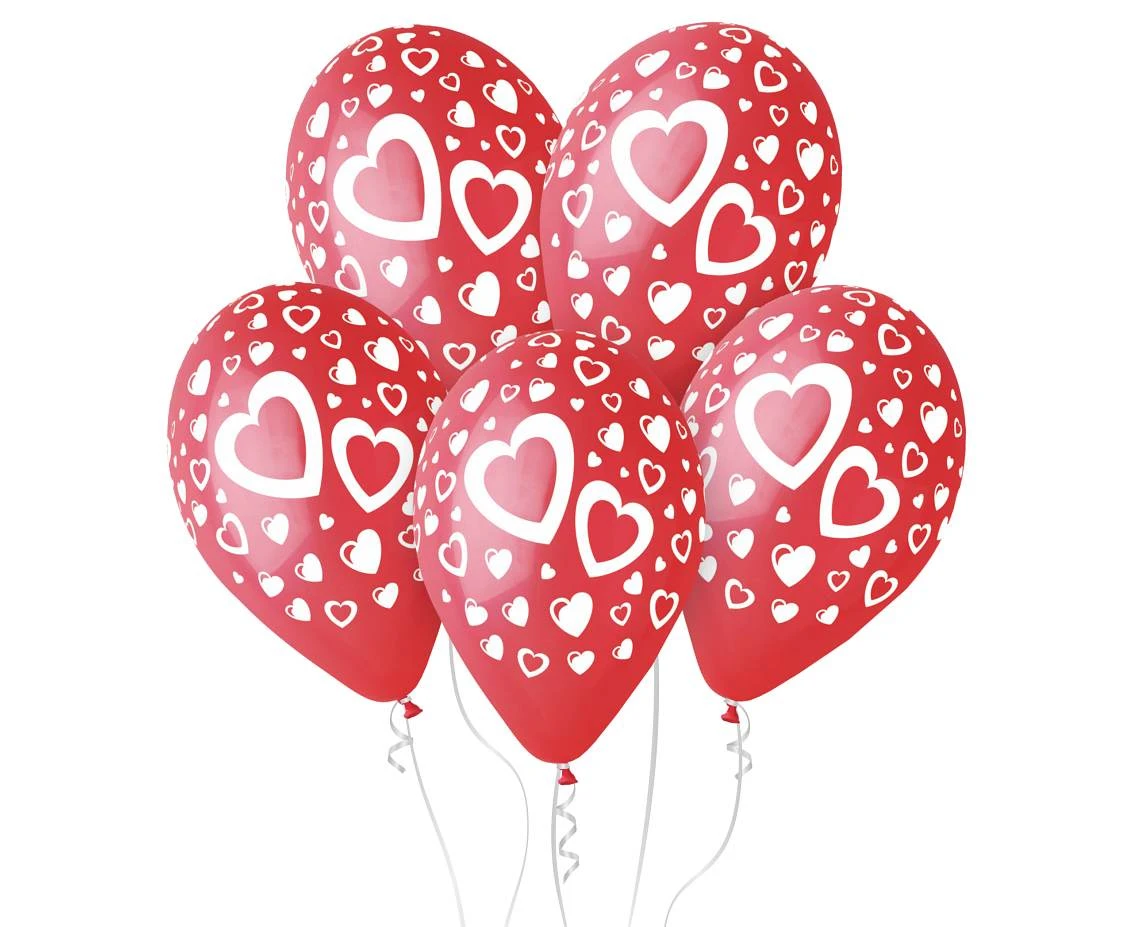 Balony Gemar 12", pastel premium serduszka, 5szt.