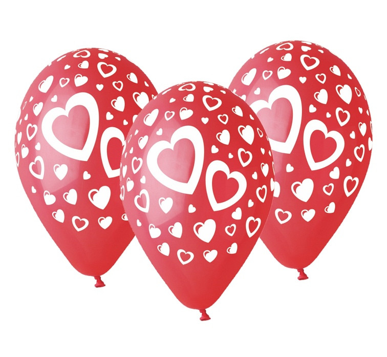 Balony Gemar 12", pastel premium serduszka, 5szt.