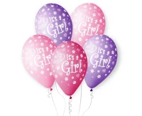 Balloons Gemar 12", pastel premium "its a girl", 5pcs