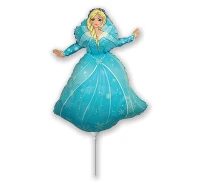 Foil balloon 14" FX - Snow Land - Princess (blonde),  unpacked (flat)