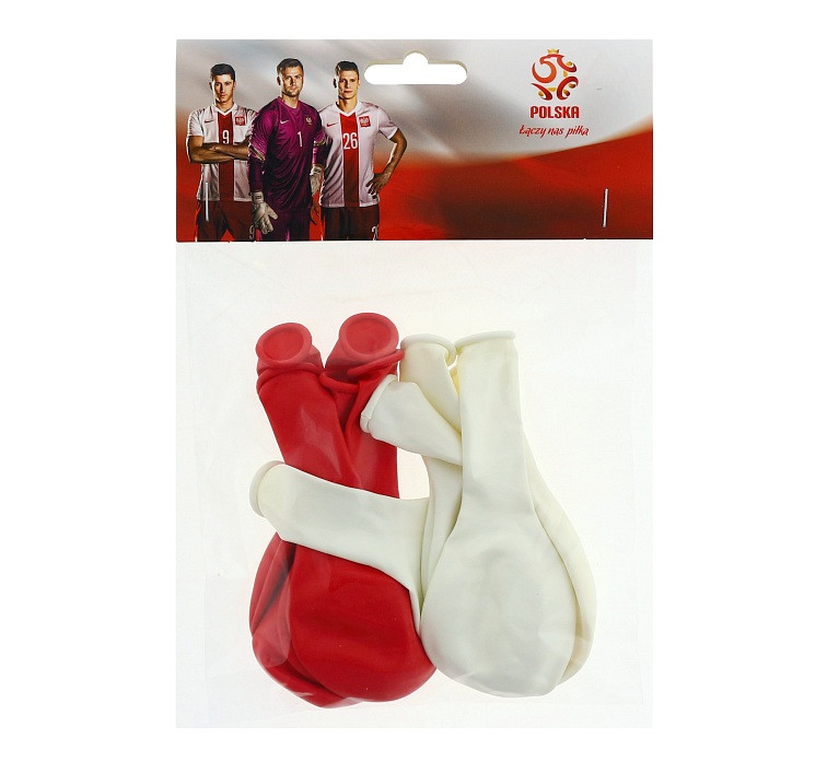 Balloon red and white, PZPN 10 pcs.