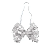 Bow-tie with sequins, silver EOL