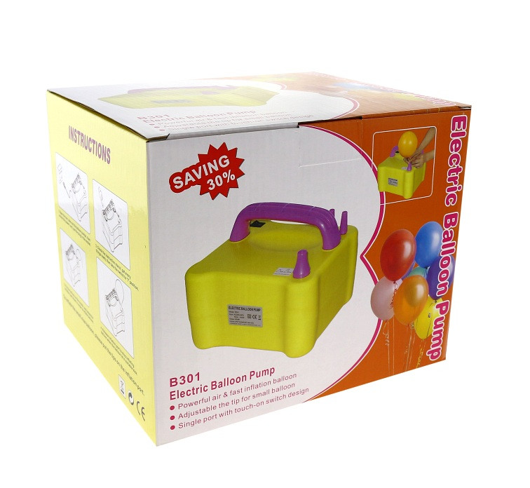 Electric power balloon inflator with one push output
