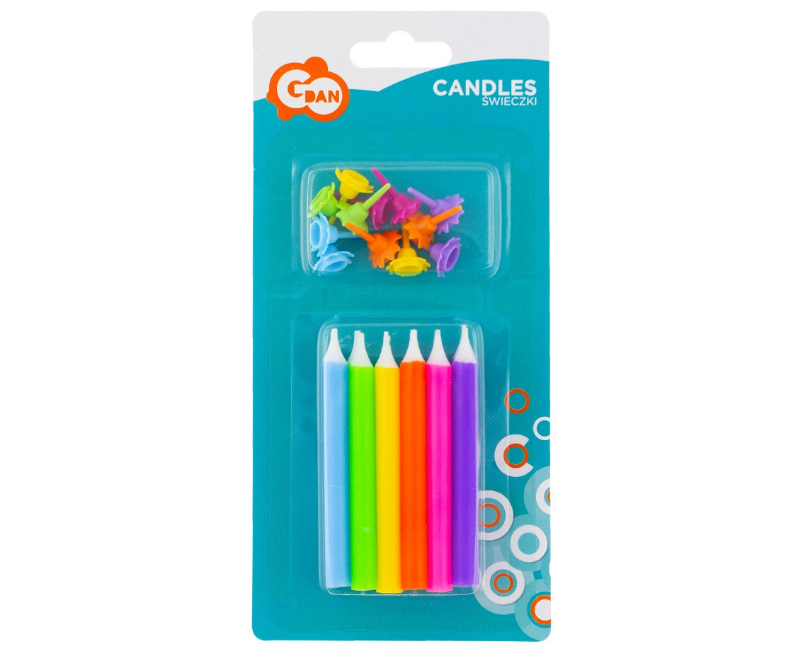 Birthday candles "Rainbow", 12/12, 8.0 cm