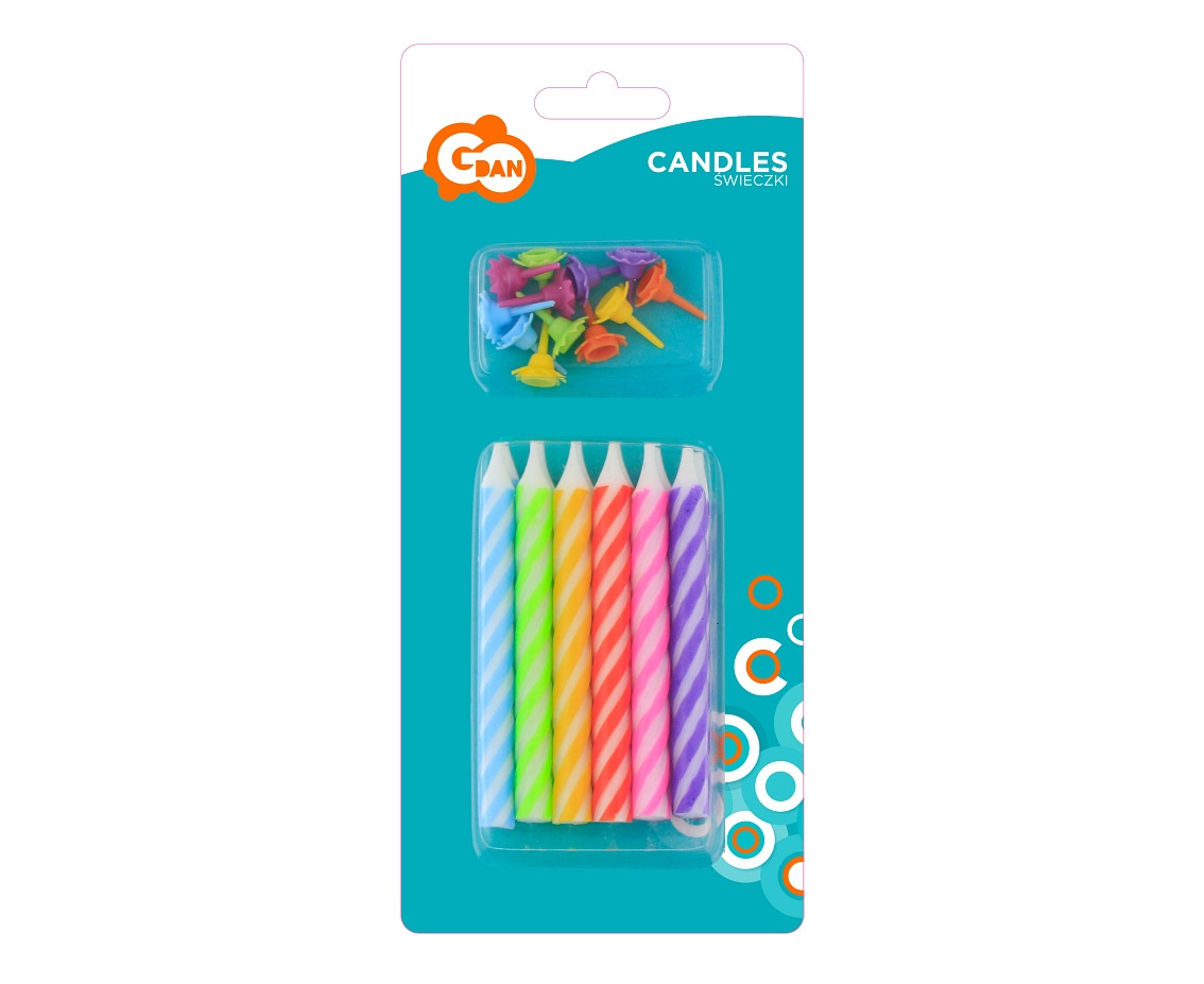 Birthday candles Spiral Shape, 12/12, 8.0 cm