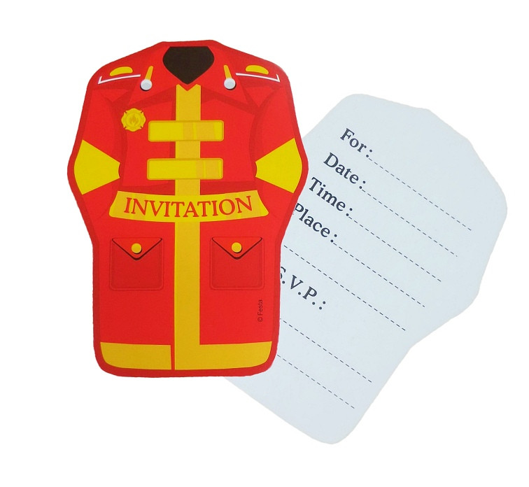 Invitations "Fire Brigade", 6 pcs + 6 envelopes EOL