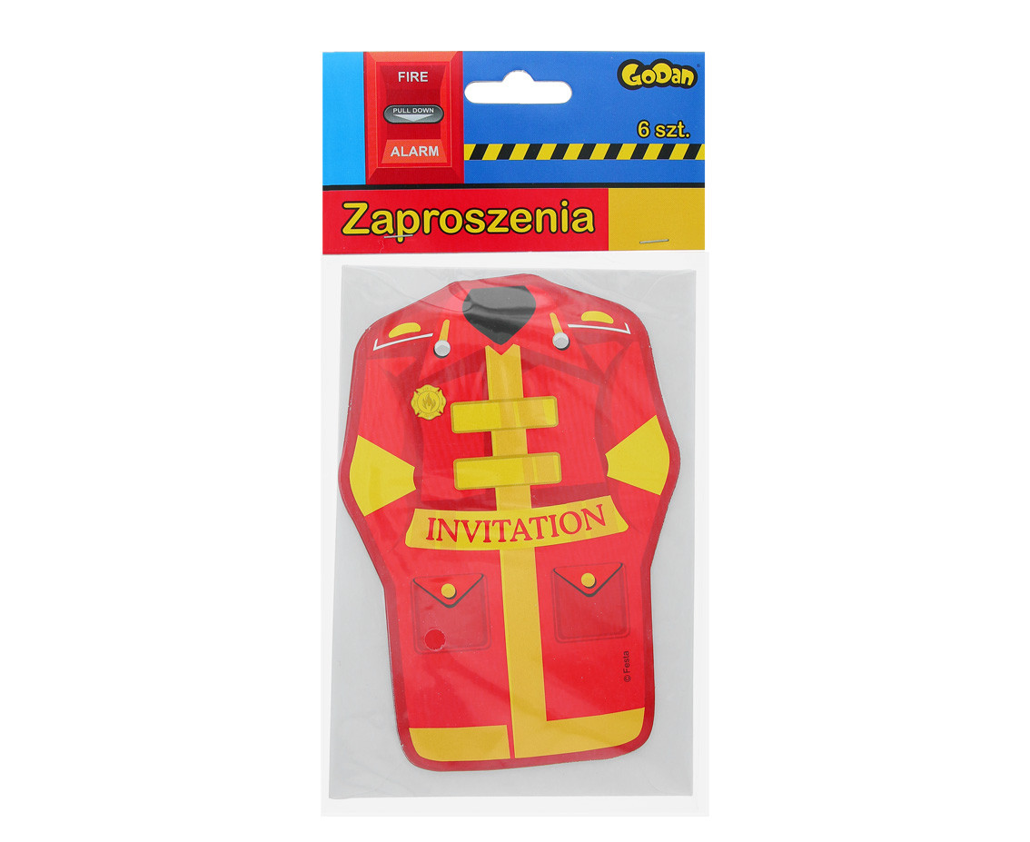 Invitations "Fire Brigade", 6 pcs + 6 envelopes EOL