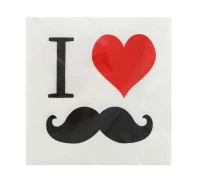 "Mustache" napkins, 33x33cm / 20 pcs