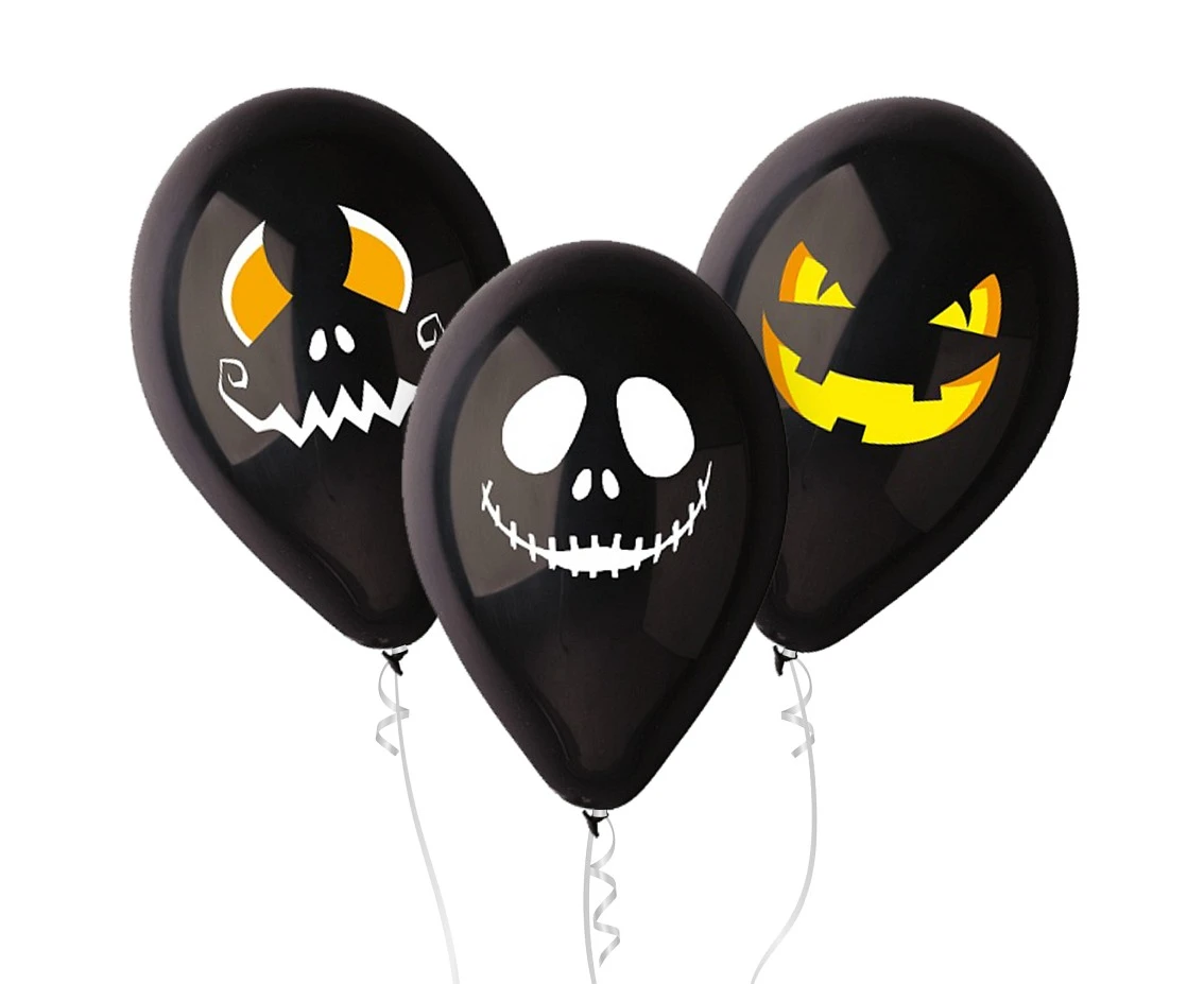 Balloons Gemar 12", pastel premium balloon halloween faces, 3pcs