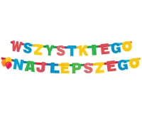 Birthday garland Wszystkiego Najlepszego, length 230 cm