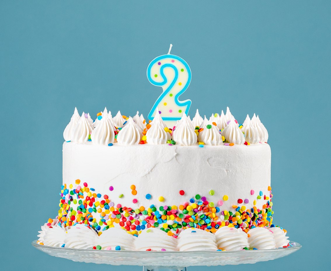 Candle number with dots 2, 8 cm