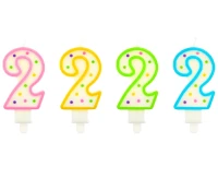 Candle number with dots 2, 8 cm