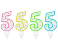 Candle number with dots 5, 8 cm