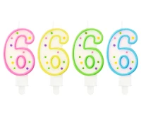 Candle number with dots 6, 8 cm