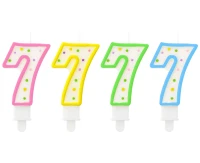 Candle number with dots 7, 8 cm