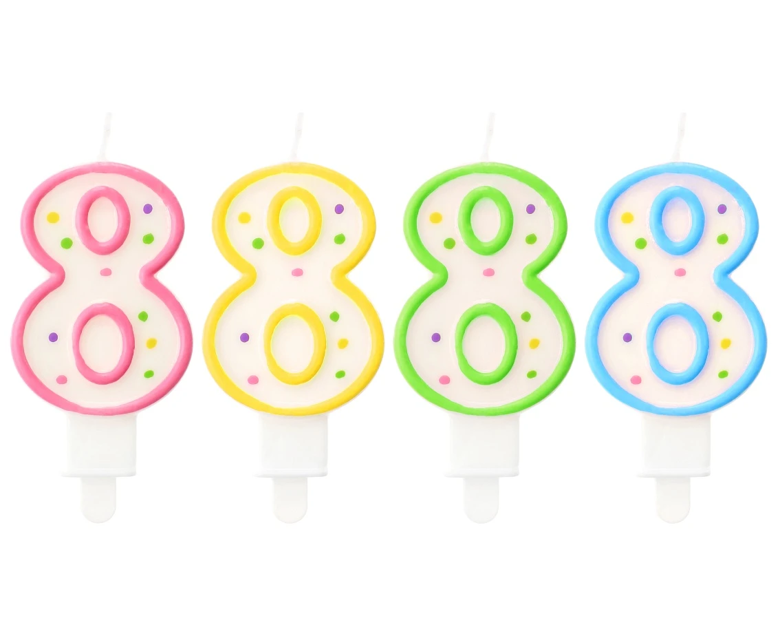 Candle number with dots 8, 8 cm