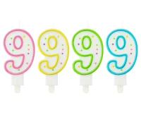 Candle number with dots 9, 8 cm