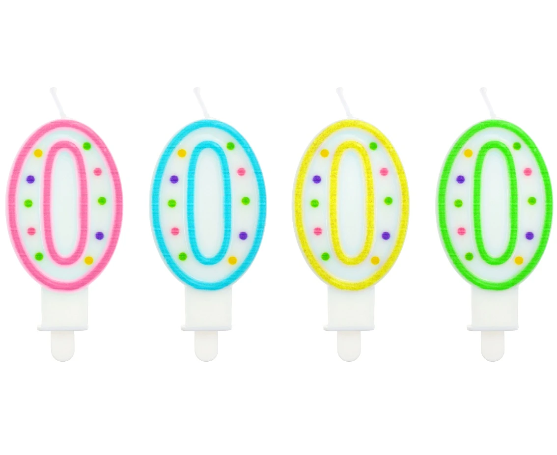 Candle number with dots 0, 8 cm