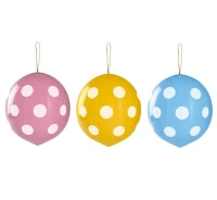 Balloons Gemar, pastel premium balloon dots, ball shape, 3pcs EOL