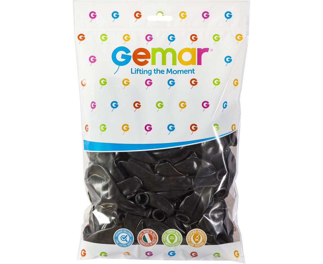 Balloons Gemar 9", pastel black, 100pcs