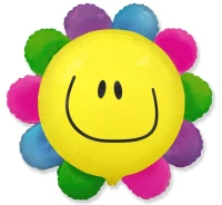 Foil balloon 24" FX - Flower (rainbow),  unpacked (flat)