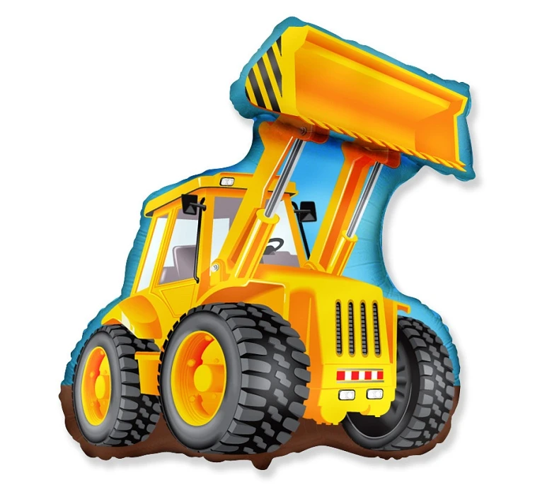 Foil balloon 24" FX - Excavator,  unpacked (flat)