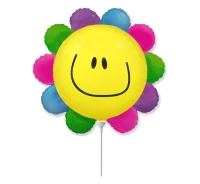 Foil balloon 14" FX - Flower (rainbow),  unpacked (flat)