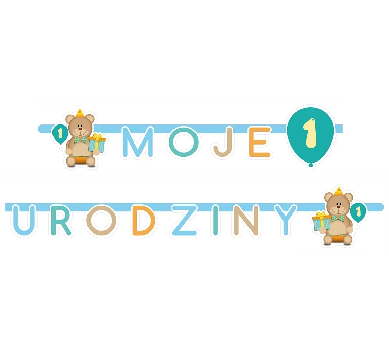 Garland "Moje 1 Urodziny", 1 pc, blue EOL