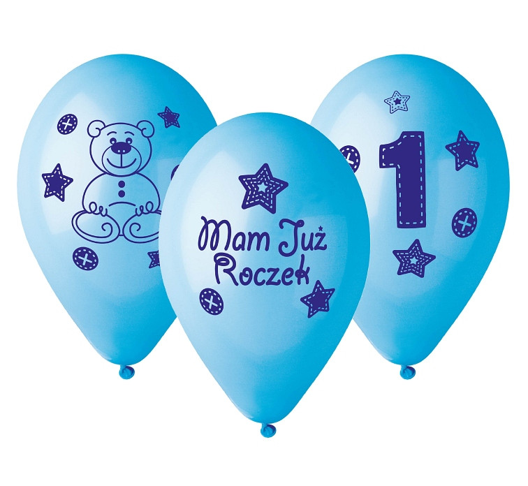 Balloons Gemar 12", premium my 1 birthday, blue, 5pcs