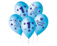 Balloons Gemar 12", premium my 1 birthday, blue, 5pcs