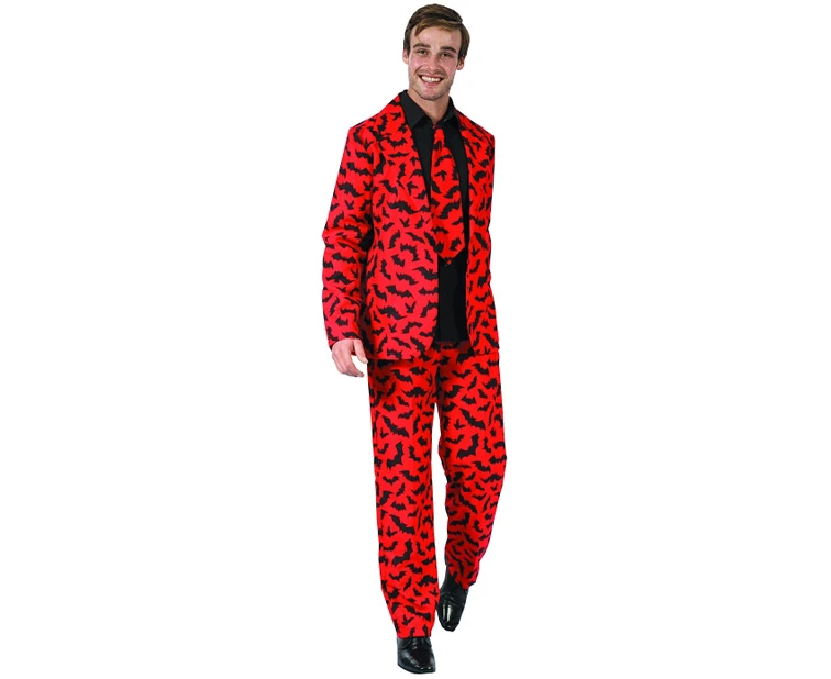 Outfit for adults "Bat suit" (jacket, pants, tie), size 52 EOL