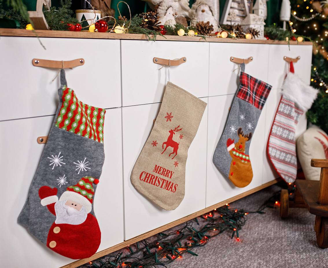 Christmas felt sock Reindeer, 46x25 cm