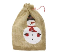 Snowman jute bag, size: 36x50 cm
